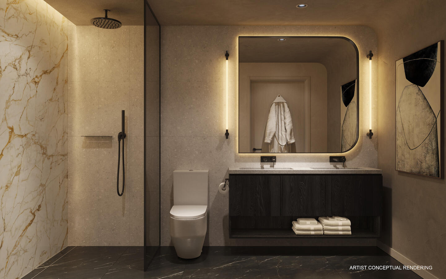 Modern Bathrooms with Stone Countertops